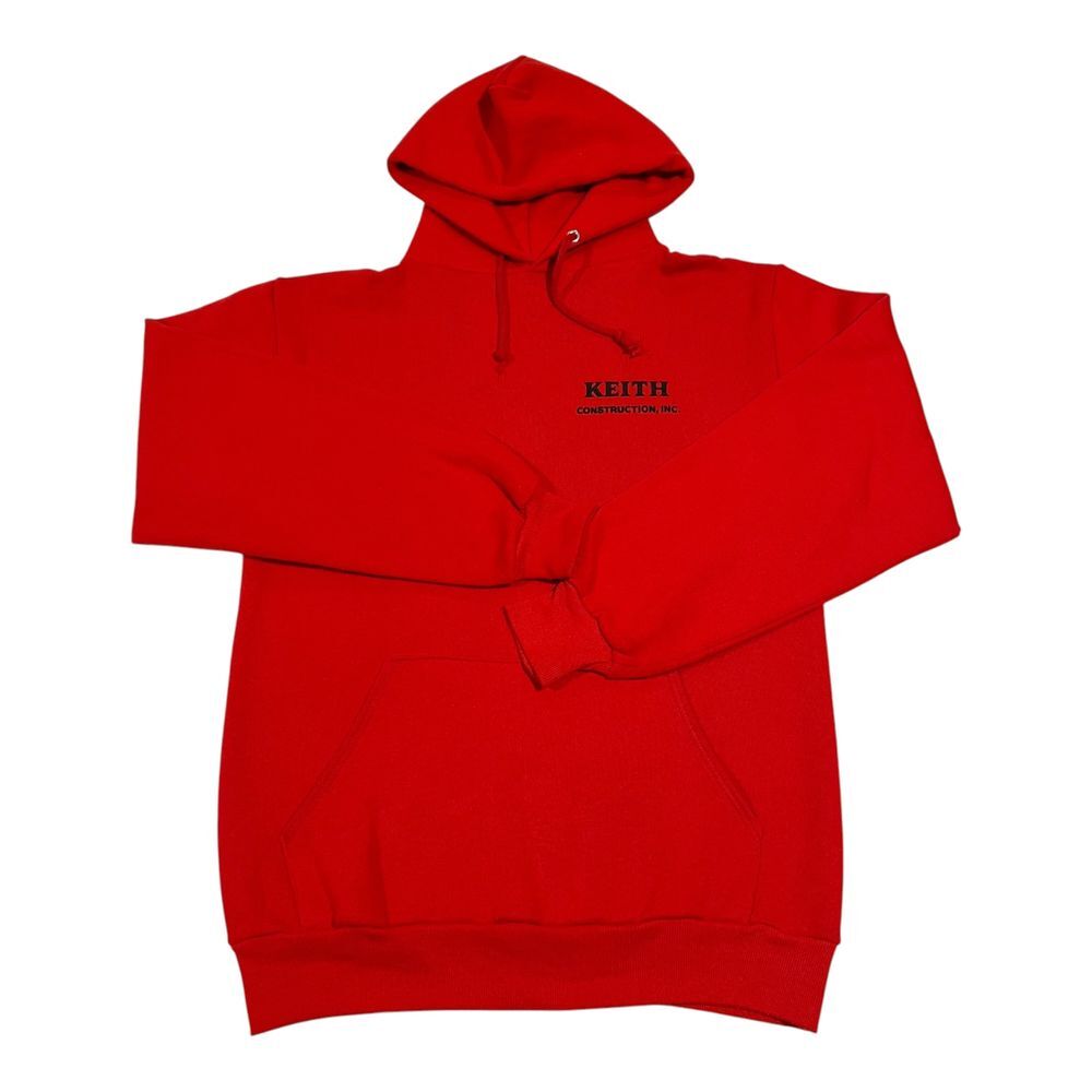 Jerzees by Russell Vintage Keith Construction Red Pullover‎ Hoodie Sweatshirt M